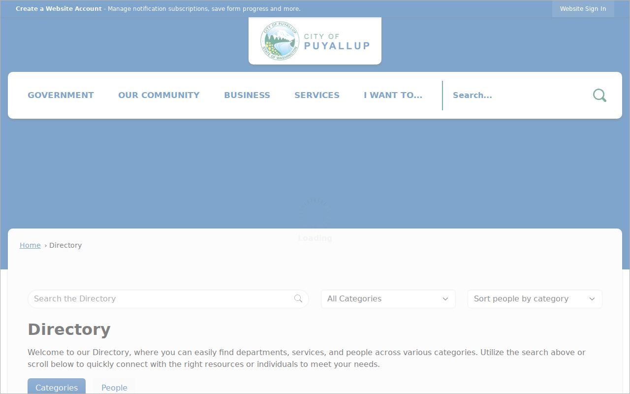 Puyallup city directory page
