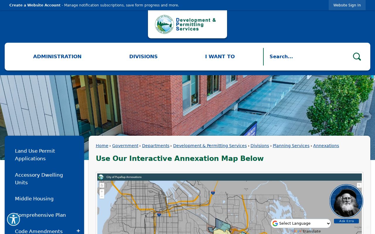 City of Puyallup annexation information for street research